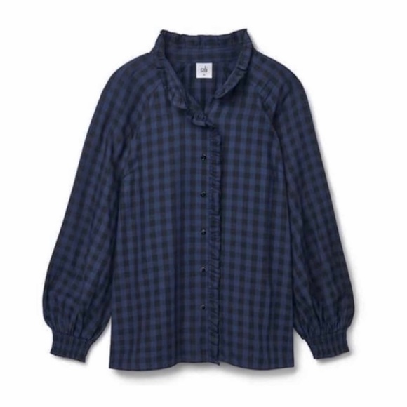CAbi Ruffle Aberdeen Plaid Button Up Shirt - Picture 9 of 9